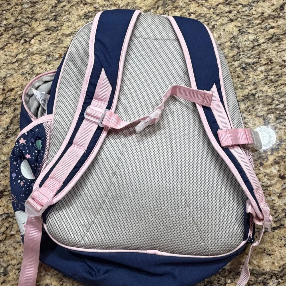 Pottery Barn Kids Mackenzie Navy Celestial Moon Stars Backpack Pink Trim Large